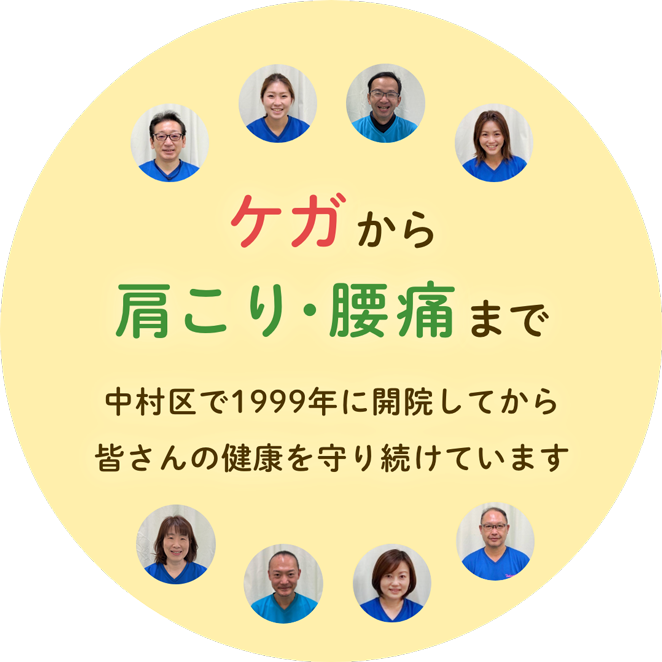 たかみち鍼灸整骨院は中村区で1999年に開院してから、皆さんの健康を守り続けています